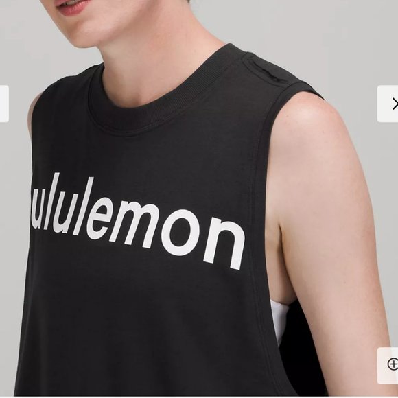NWT LULULEMON LOGO All Yours TANK BLACK WHITE - Picture 3 of 3